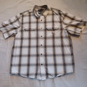 Carhartt Casual Plaid Button Down Short Sleeve Shirt Men's Size Large